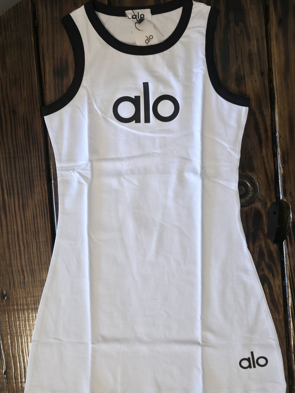 ALO Yoga White and Black Mini Dress (2Xl,XL,L,XS)